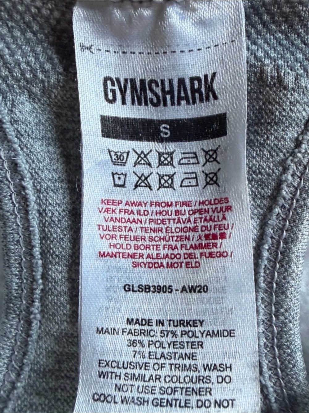 GYMSHARK Flex Sports Bra Heathered Grey Dusky Teal Women’s Size Small - Picture 9 of 13